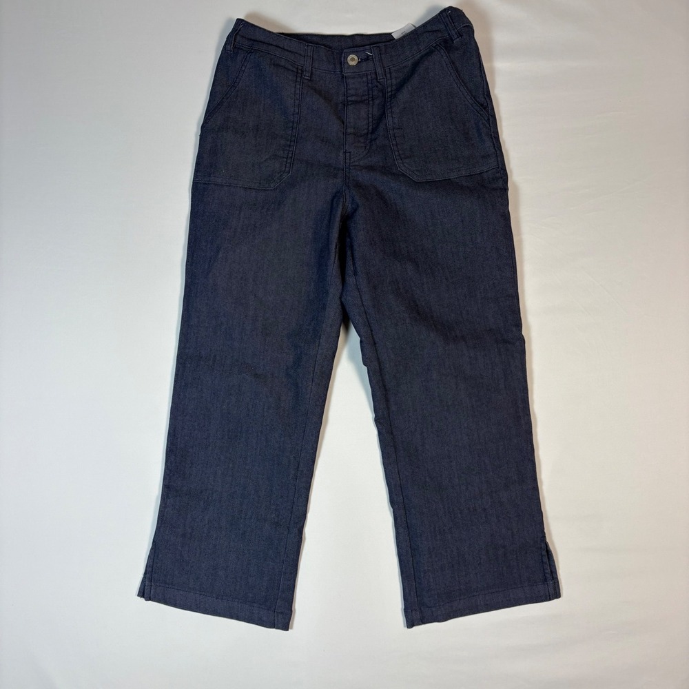 AnyBody Womens Dark Wash Straight Leg Denim Pants Blue Patch Pockets Size 10 - Picture 2 of 10